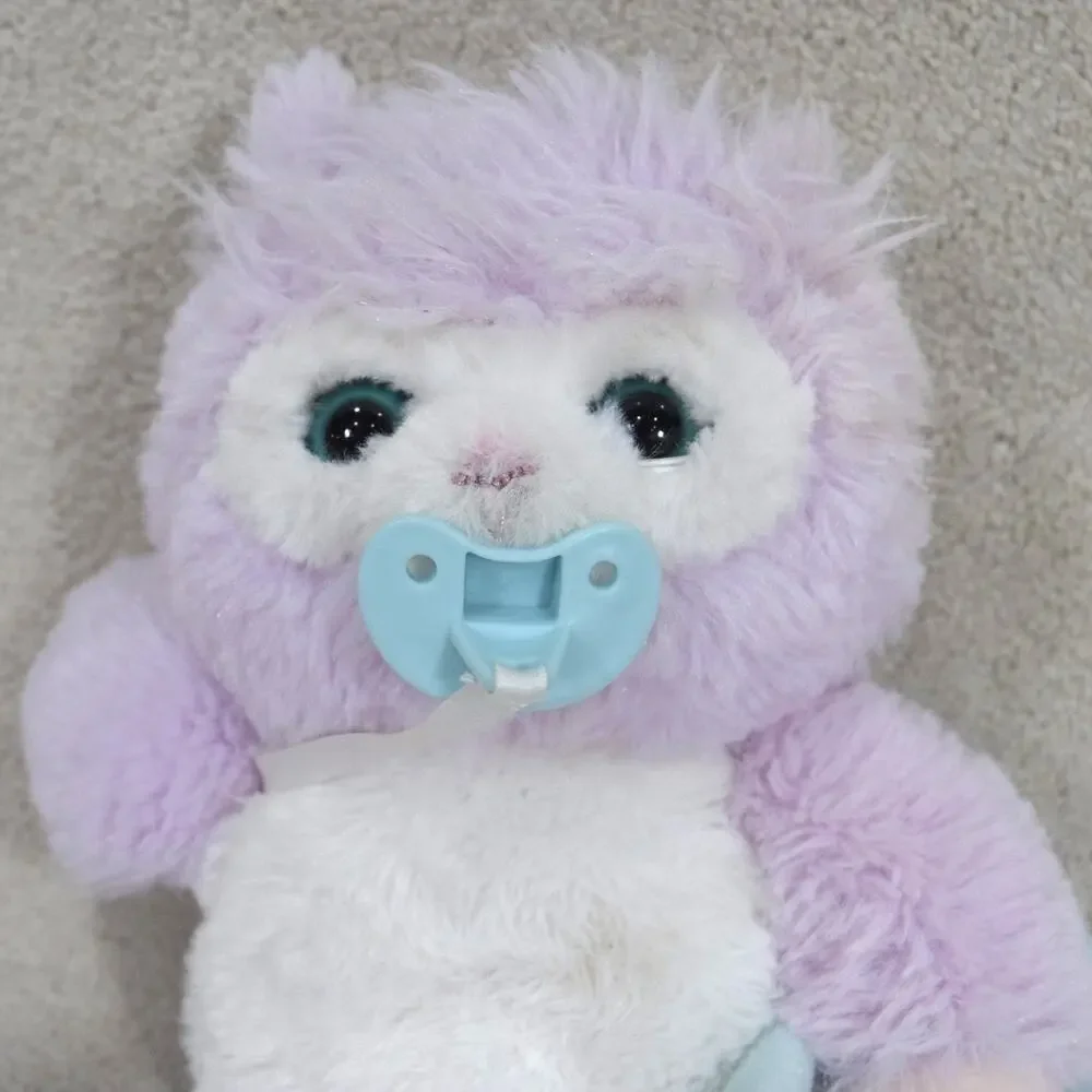 Baby Plush Bear Animated Stuffed Animal Little Live Eyes Open & Close Pacifier